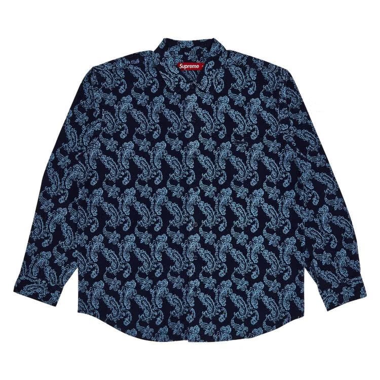 Supreme Paisley Flannel Shirt Navy
