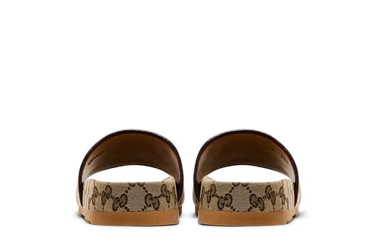 Gucci GG Canvas Slide Sandal Beige Monogram