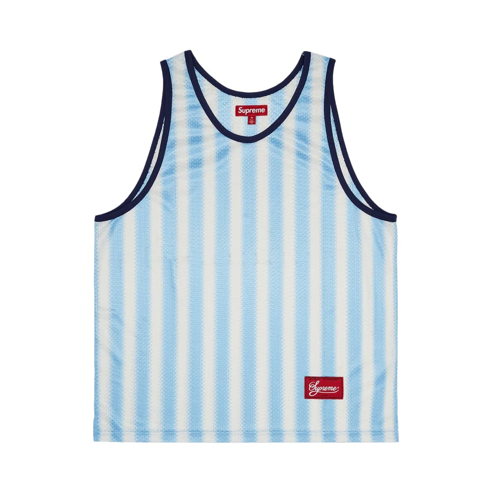 Supreme Stripe Mesh Tank Top Blue