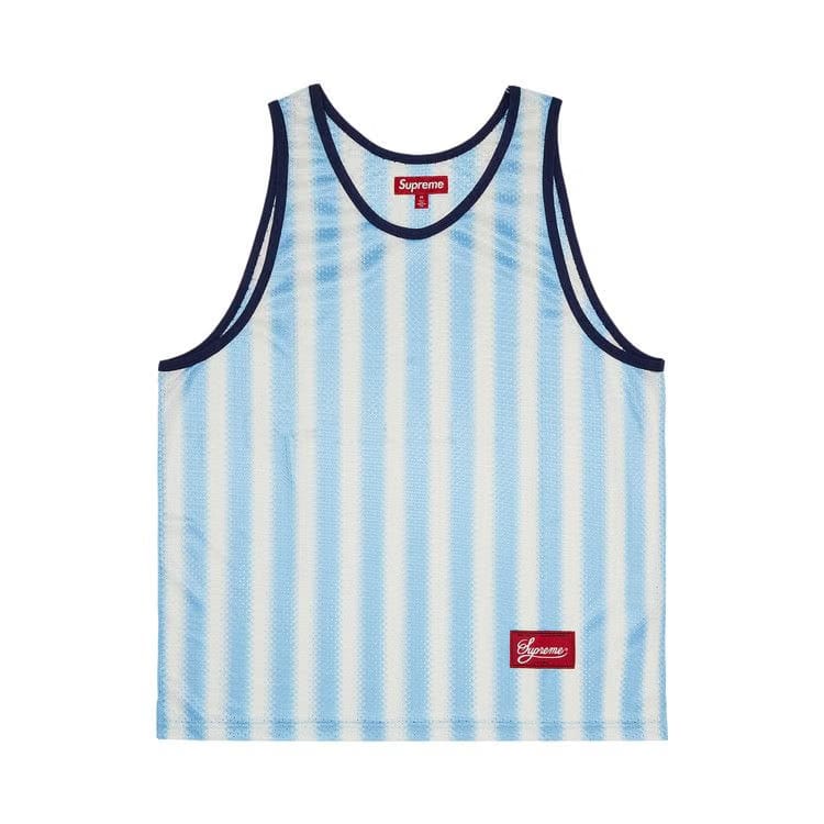 Supreme Stripe Mesh Tank Top Blue