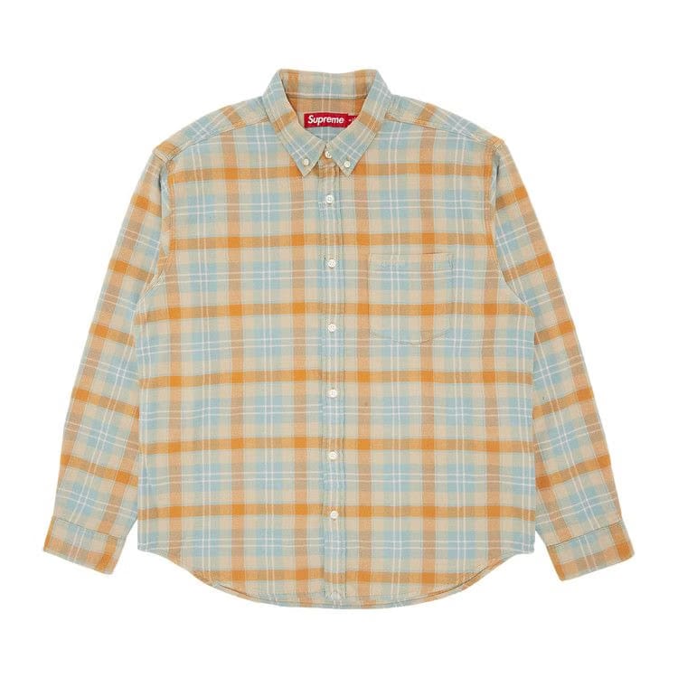 Supreme Plaid Flannel Shirt Tan