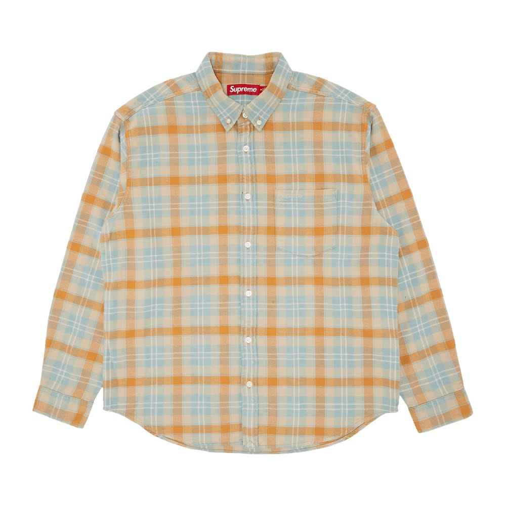 Supreme Plaid Flannel Shirt Tan