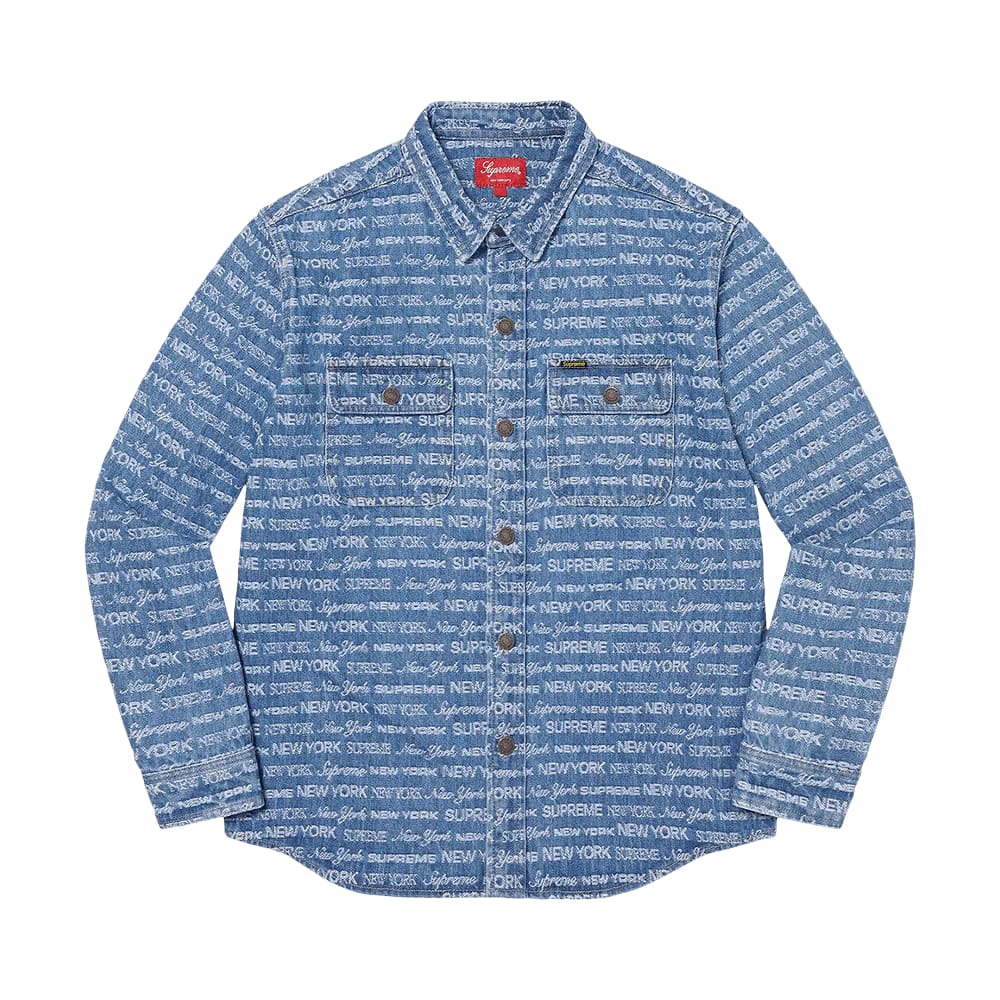 Supreme Multi Type Jacquard Denim Shirt Blue