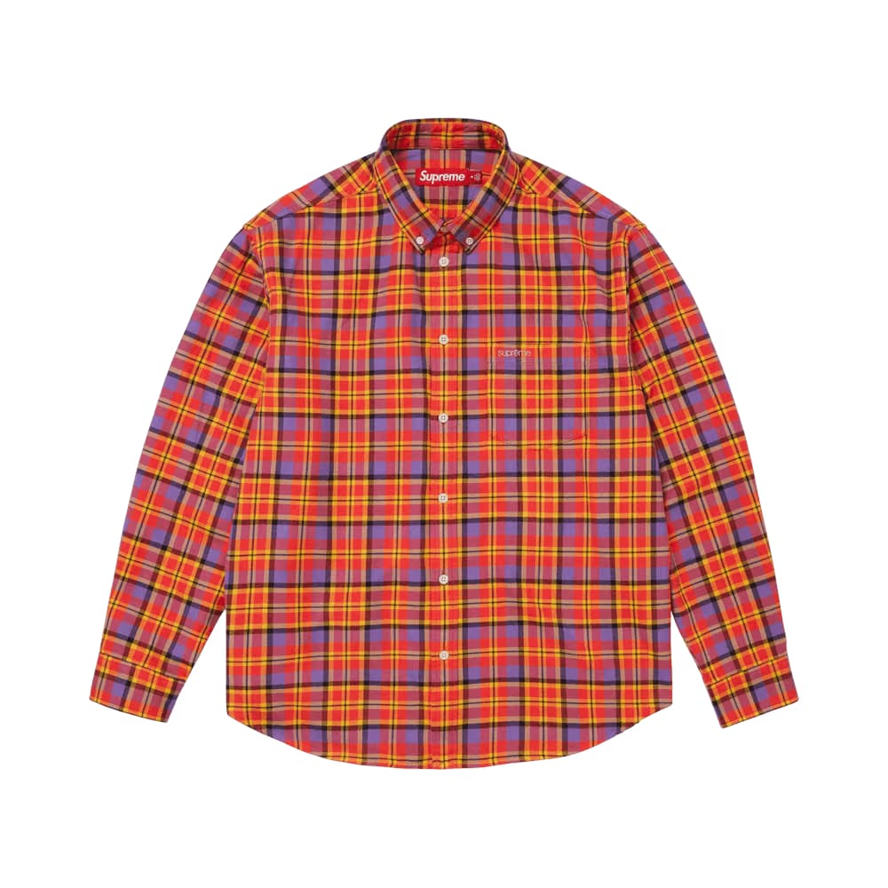 Supreme Plaid Flannel Shirt Orange