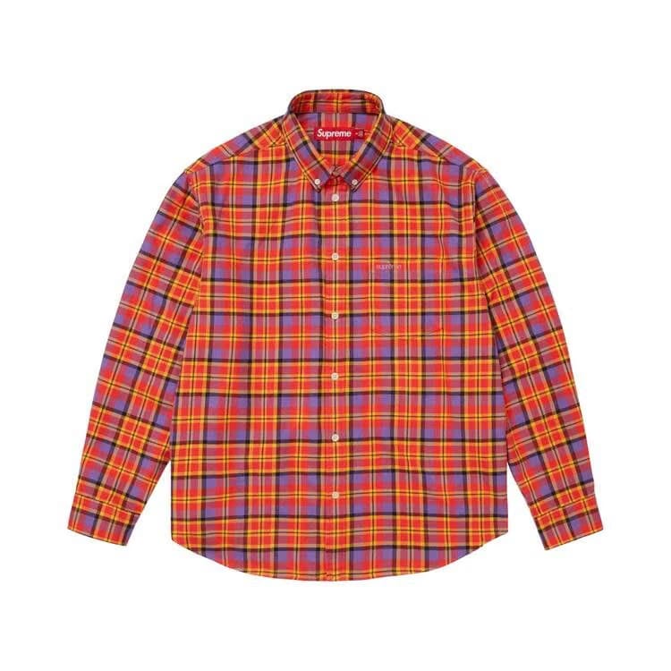 Supreme Plaid Flannel Shirt Orange
