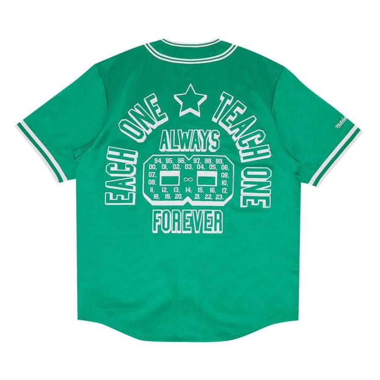 Supreme x Mitchell & Ness Satin Baseball Jersey Green