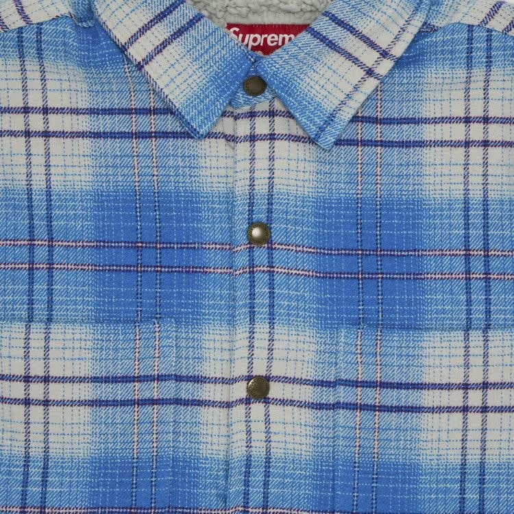 Supreme Lined Flannel Snap Shirt Blue