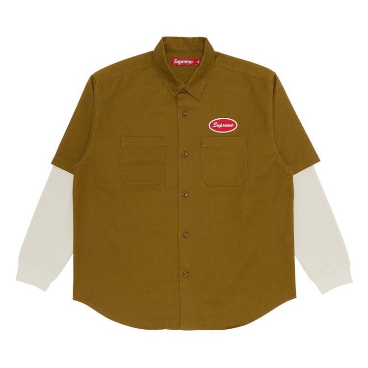 Supreme Thermal Sleeve Work Shirt Olive