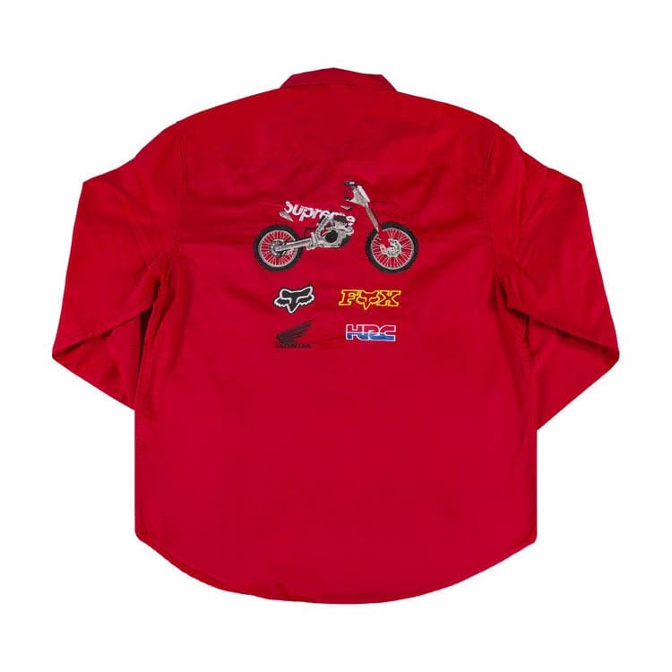 Supreme x Honda Fox Racing Work Shirt Red