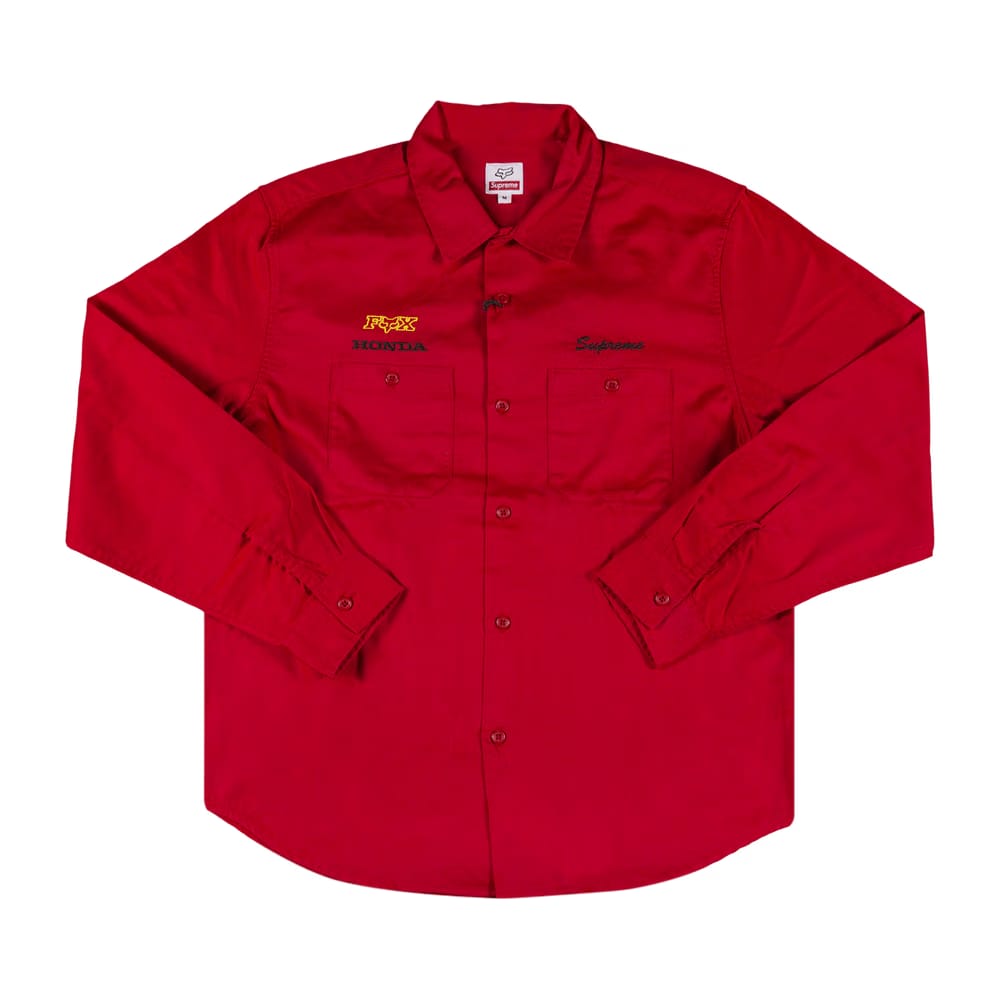 Supreme x Honda Fox Racing Work Shirt Red