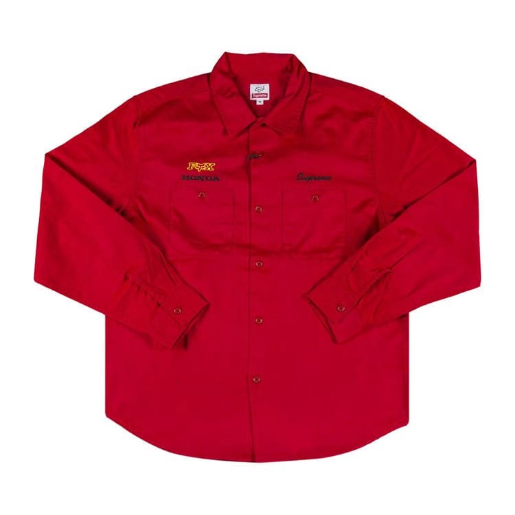 Supreme x Honda Fox Racing Work Shirt Red