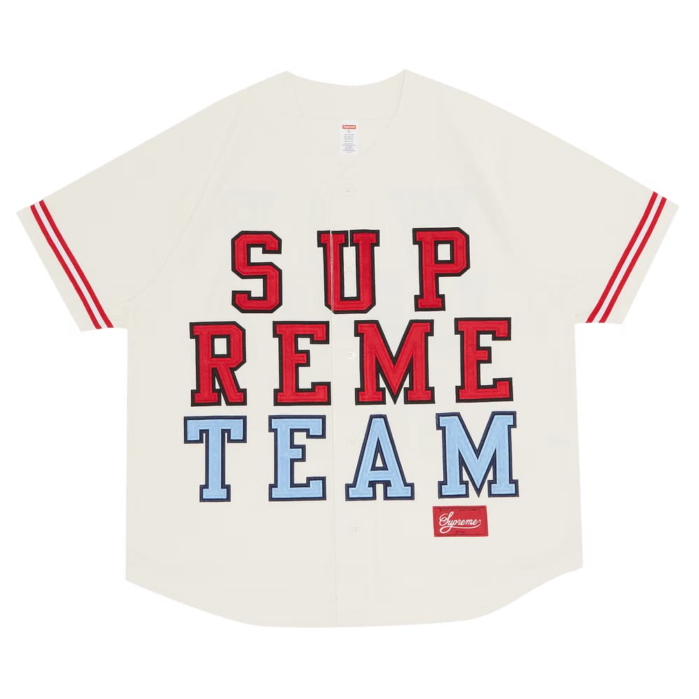 Supreme Denim Baseball Jersey White