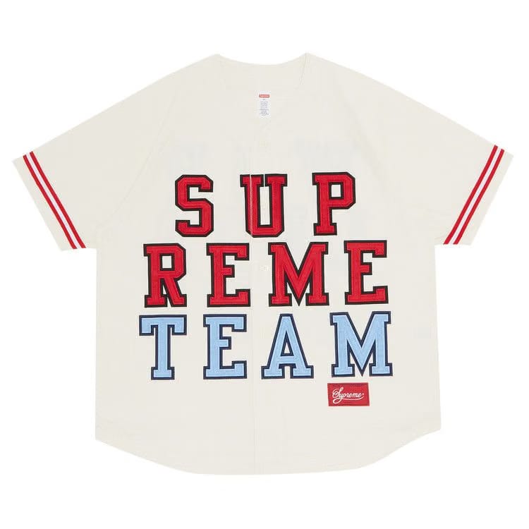 Supreme Denim Baseball Jersey White