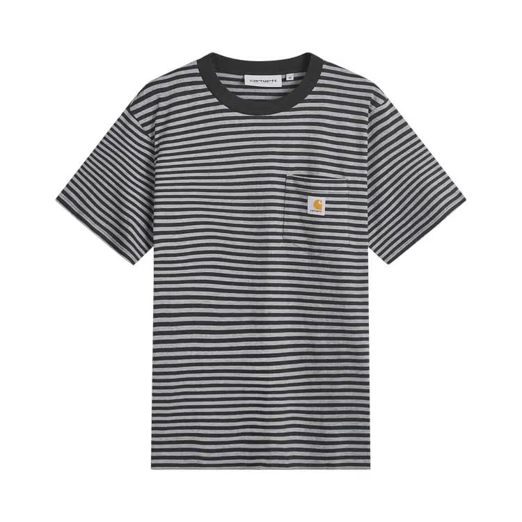 Carhartt WIP Shorts-Sleeve Verner Pocket T-Shirt Black/Dark Grey Heather