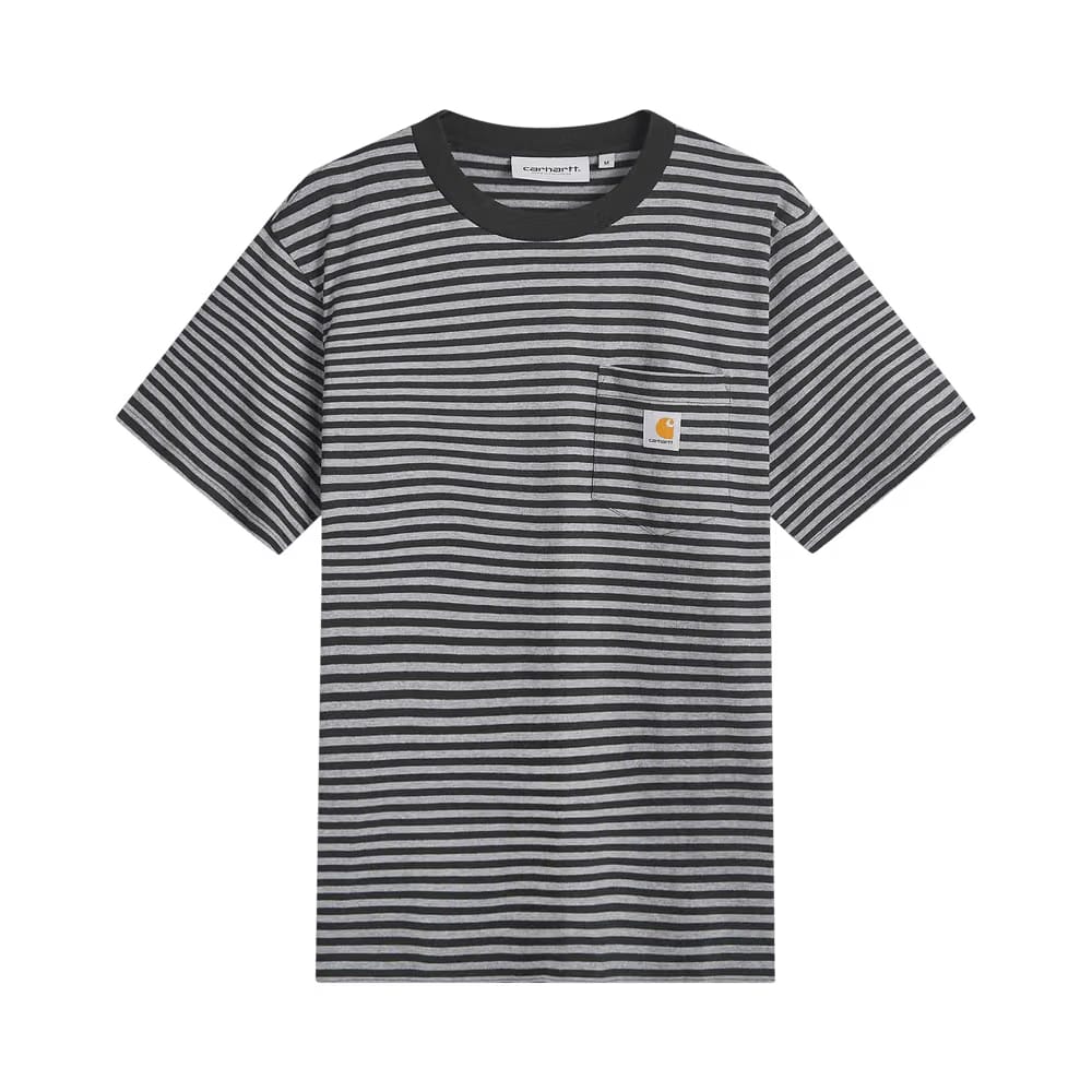 Carhartt WIP Shorts-Sleeve Verner Pocket T-Shirt Black/Dark Grey Heather