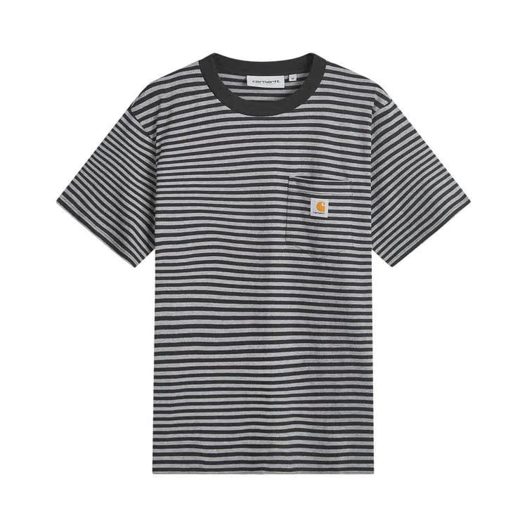 Carhartt WIP Shorts-Sleeve Verner Pocket T-Shirt Black/Dark Grey Heather