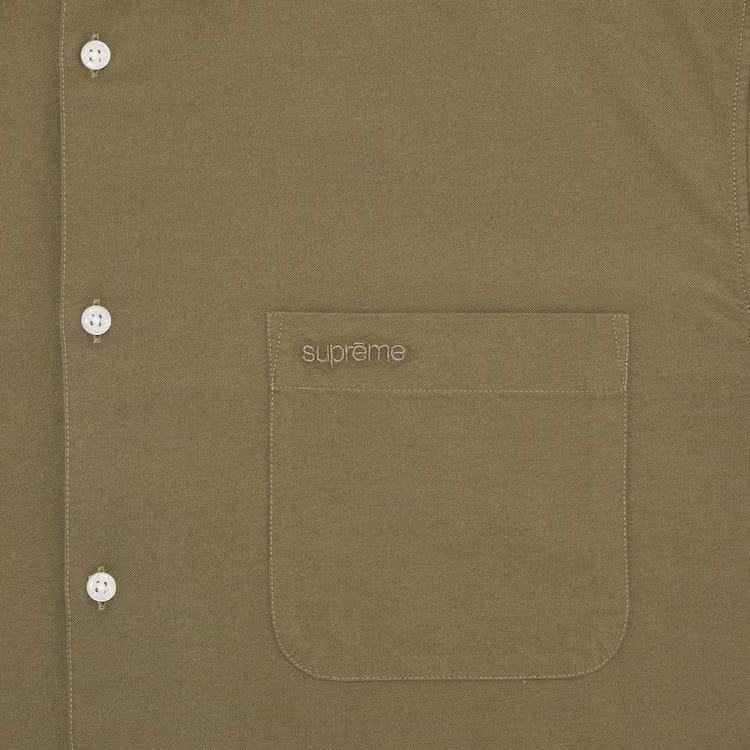 Supreme Loose Fit Shorts-Sleeve Oxford Shirt Olive