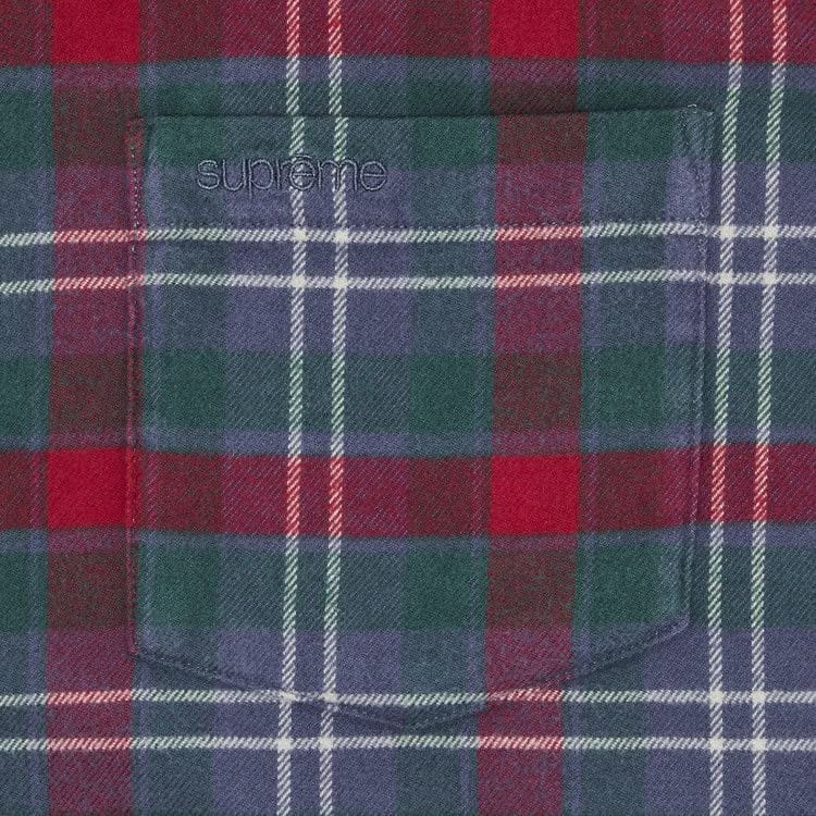 Supreme Plaid Flannel Shirt Slate