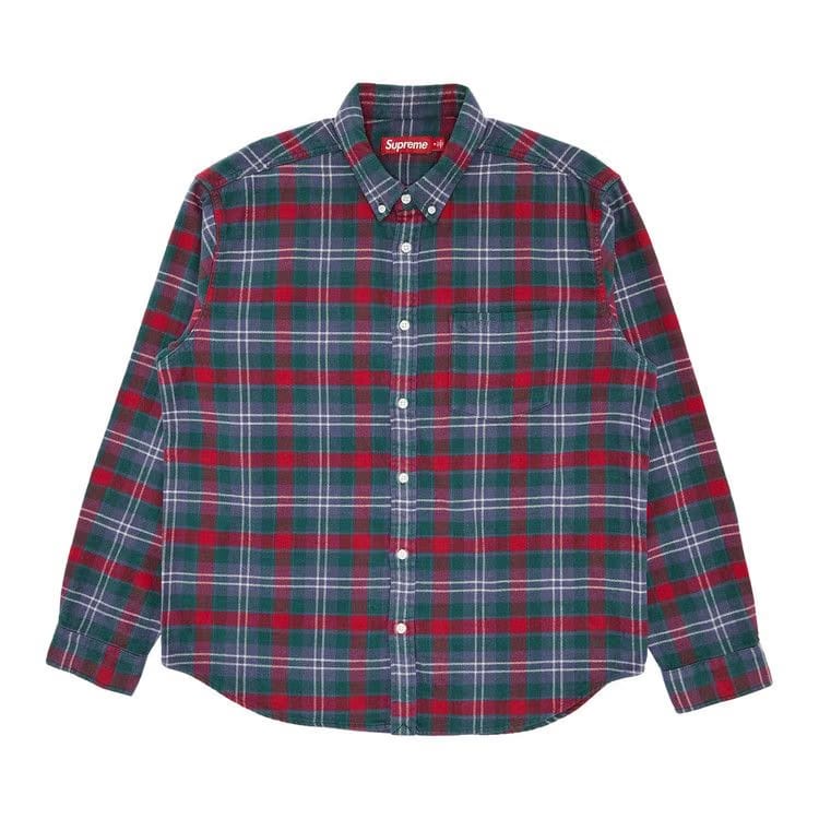 Supreme Plaid Flannel Shirt Slate