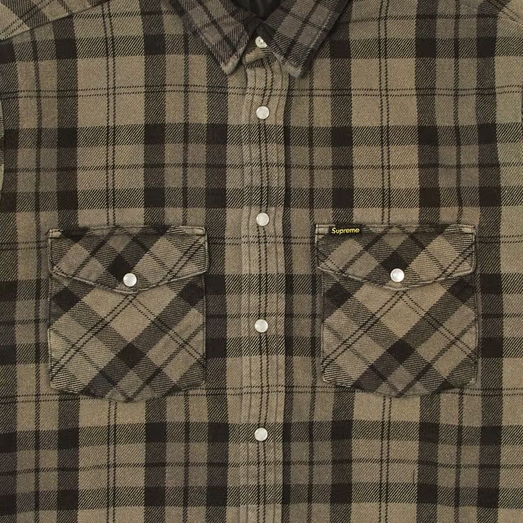 Supreme Quilted Flannel Snap Shirt Black
