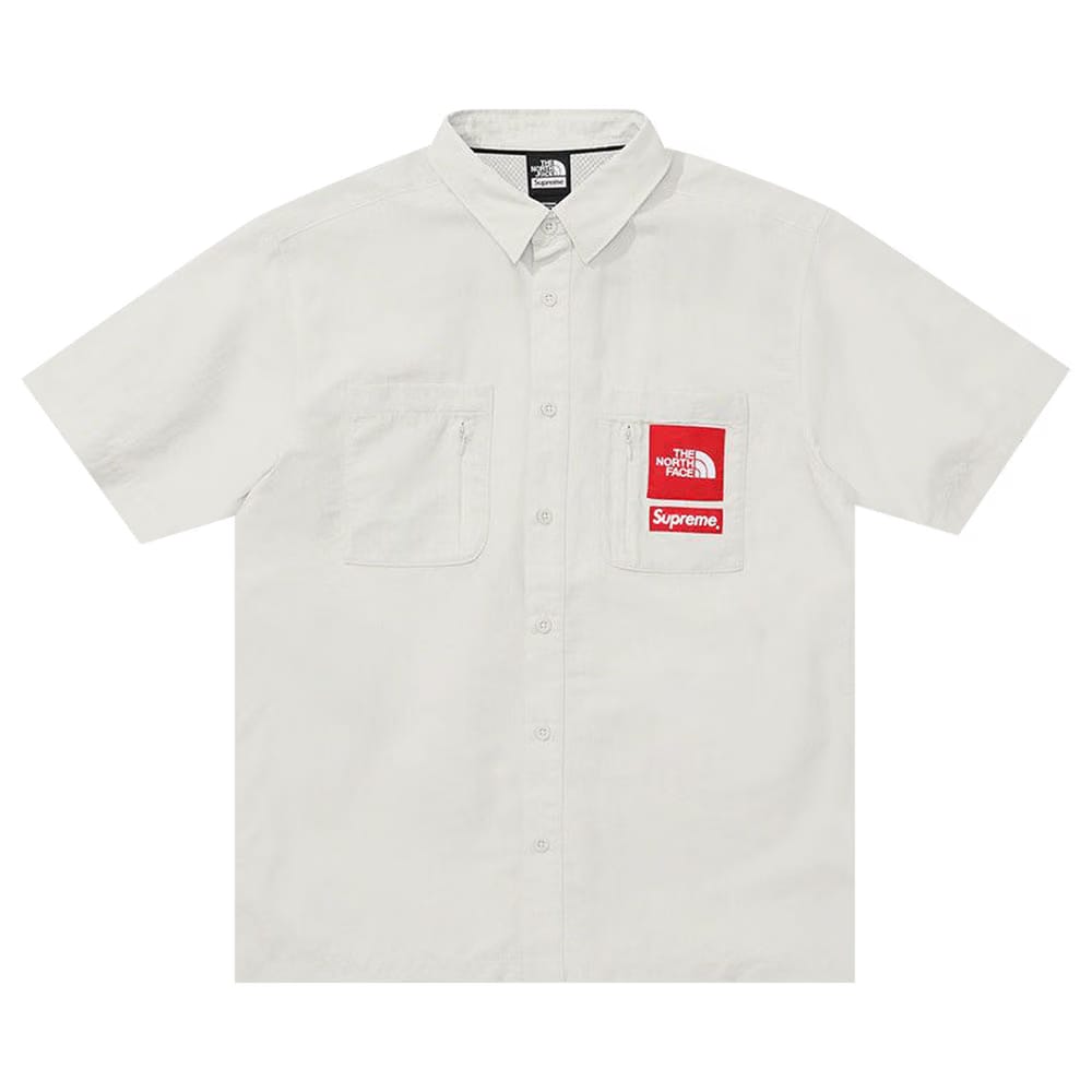 Supreme x The North Face Trekking Shorts-Sleeve Shirt Stone