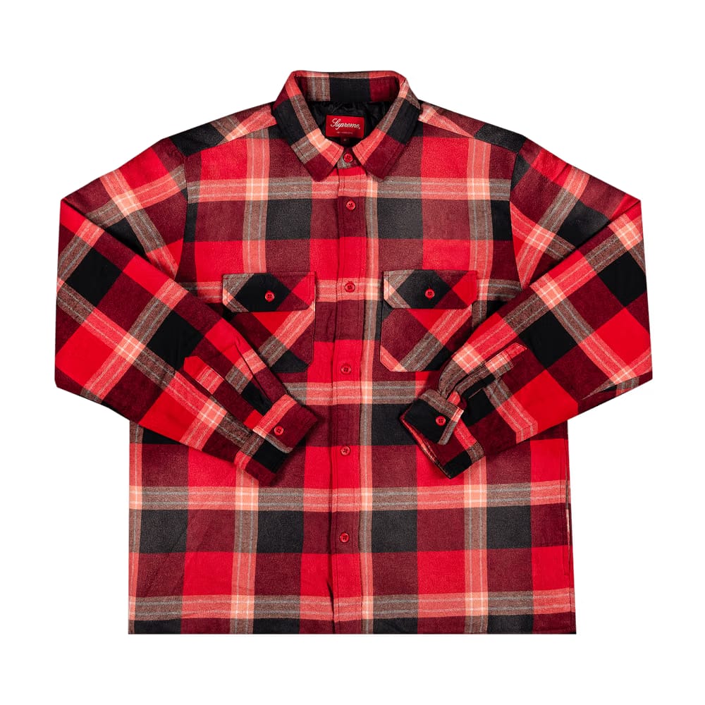 Supreme Quilted Flannel Shirt Red