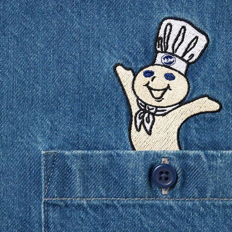 Supreme Doughboy Shorts-Sleeve Work Shirt Denim
