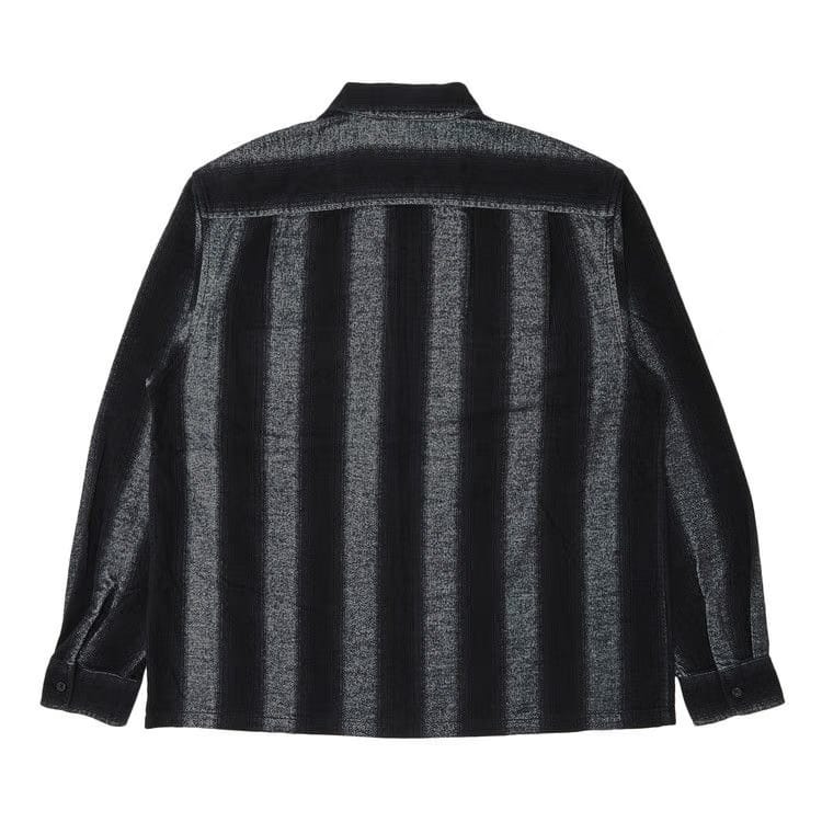 Supreme Stripe Flannel Zip Up Shirt Black