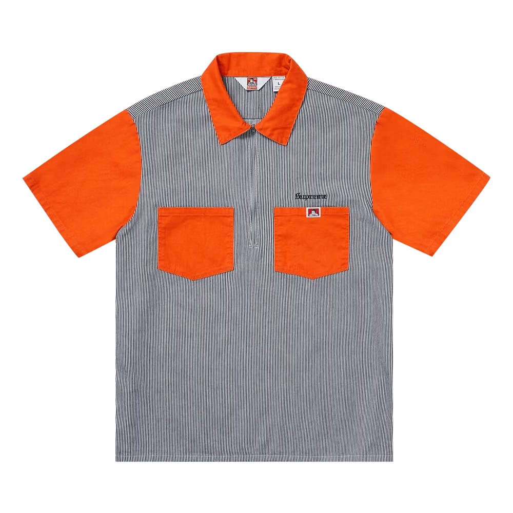 Supreme x Ben Davis Half Zip Work Shirt Hickory Stripe