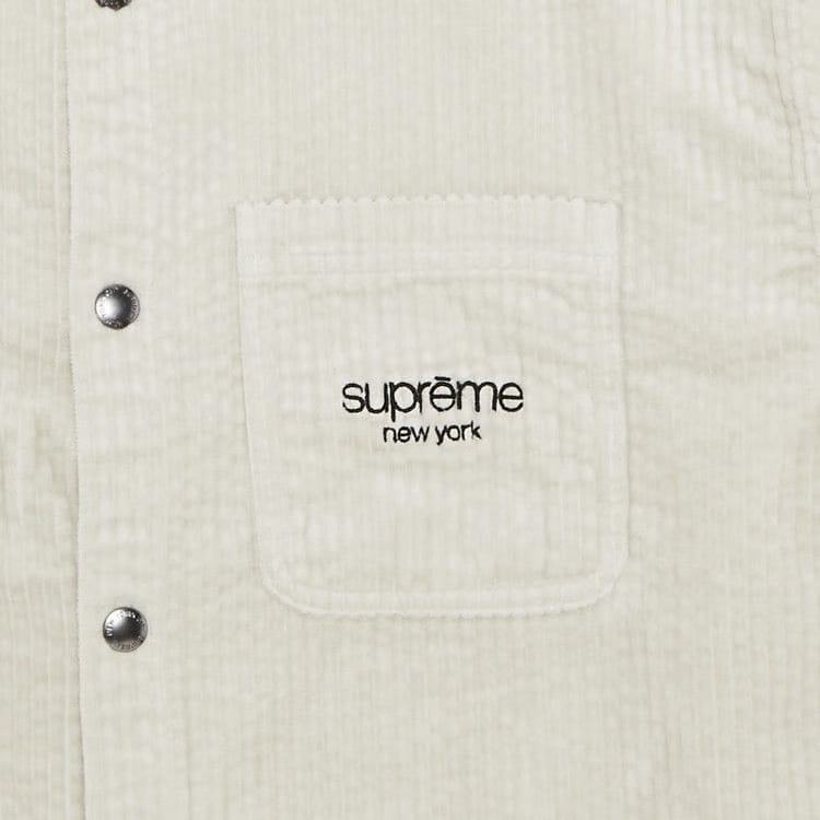 Supreme Wide Wale Corduroy Snap Shirt Stone