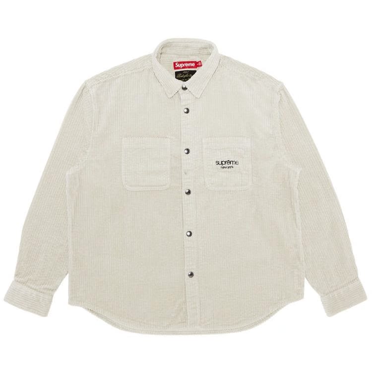 Supreme Wide Wale Corduroy Snap Shirt Stone