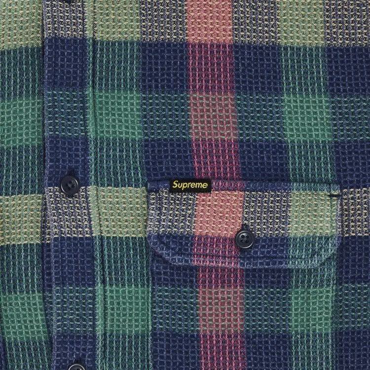 Supreme Waffle Plaid Hooded Shirt Multicolor