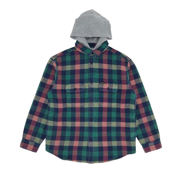 Supreme Waffle Plaid Hooded Shirt Multicolor