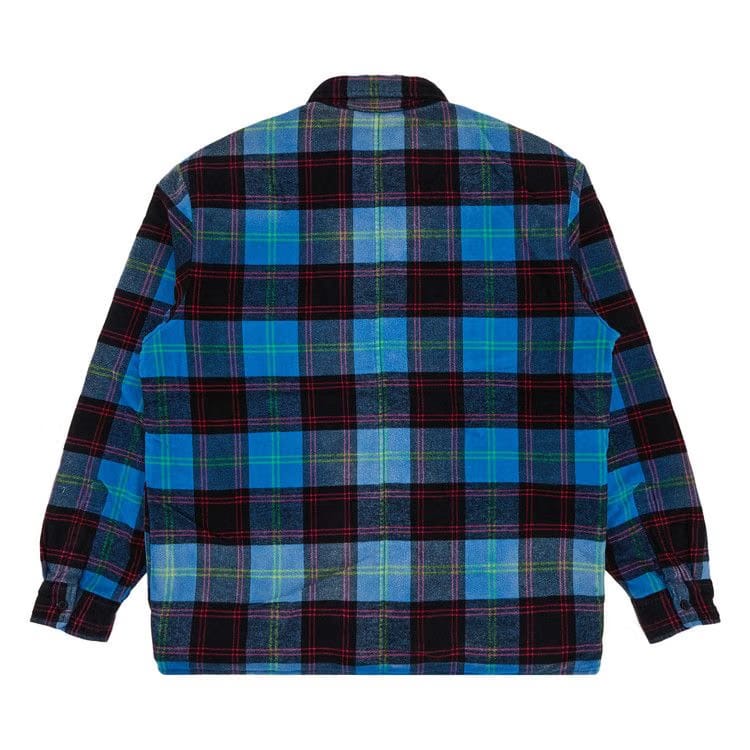 Supreme Quilted Plaid Shirt Blue