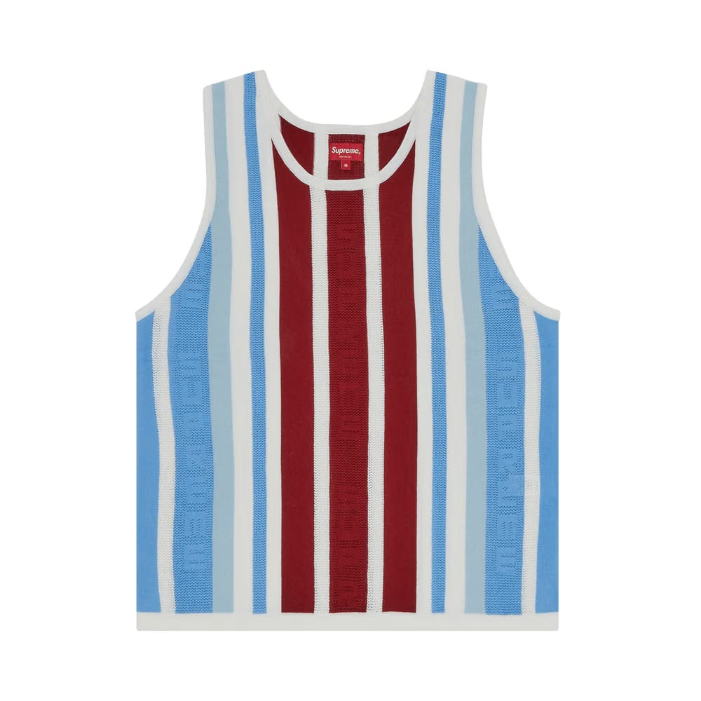 Supreme Knit Stripe Tank Top White