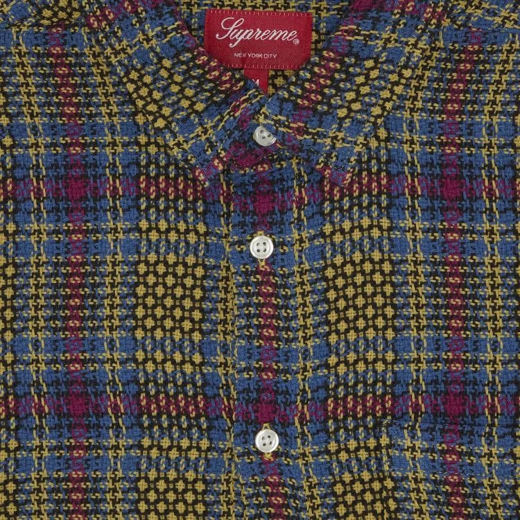 Supreme Basket Weave Plaid Shirt Yellow