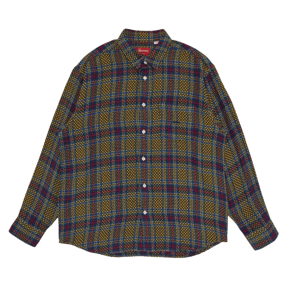 Supreme Basket Weave Plaid Shirt Yellow