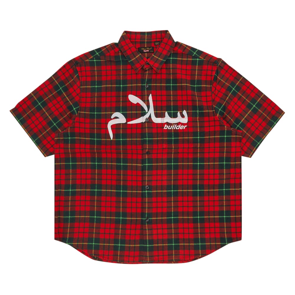 Supreme x UNDERCOVER Shorts-Sleeve Flannel Shirt Red Plaid