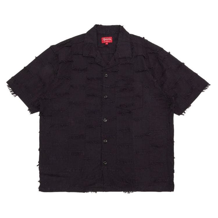 Supreme Patchwork Shorts-Sleeve Shirt Black