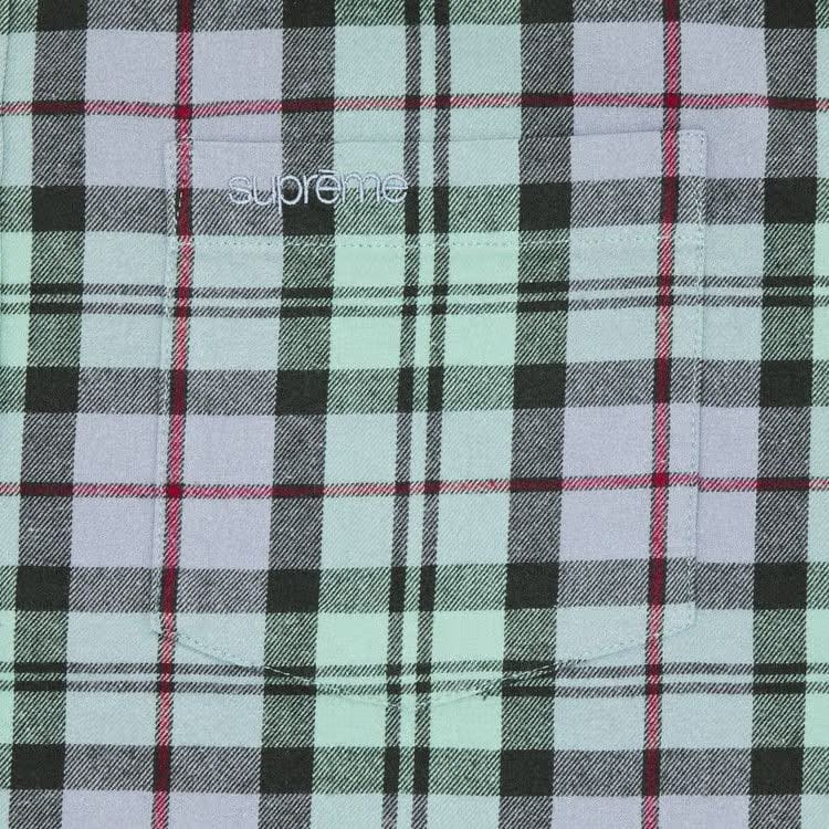 Supreme Plaid Flannel Shirt Blue
