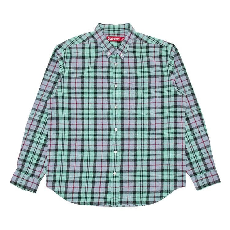 Supreme Plaid Flannel Shirt Blue
