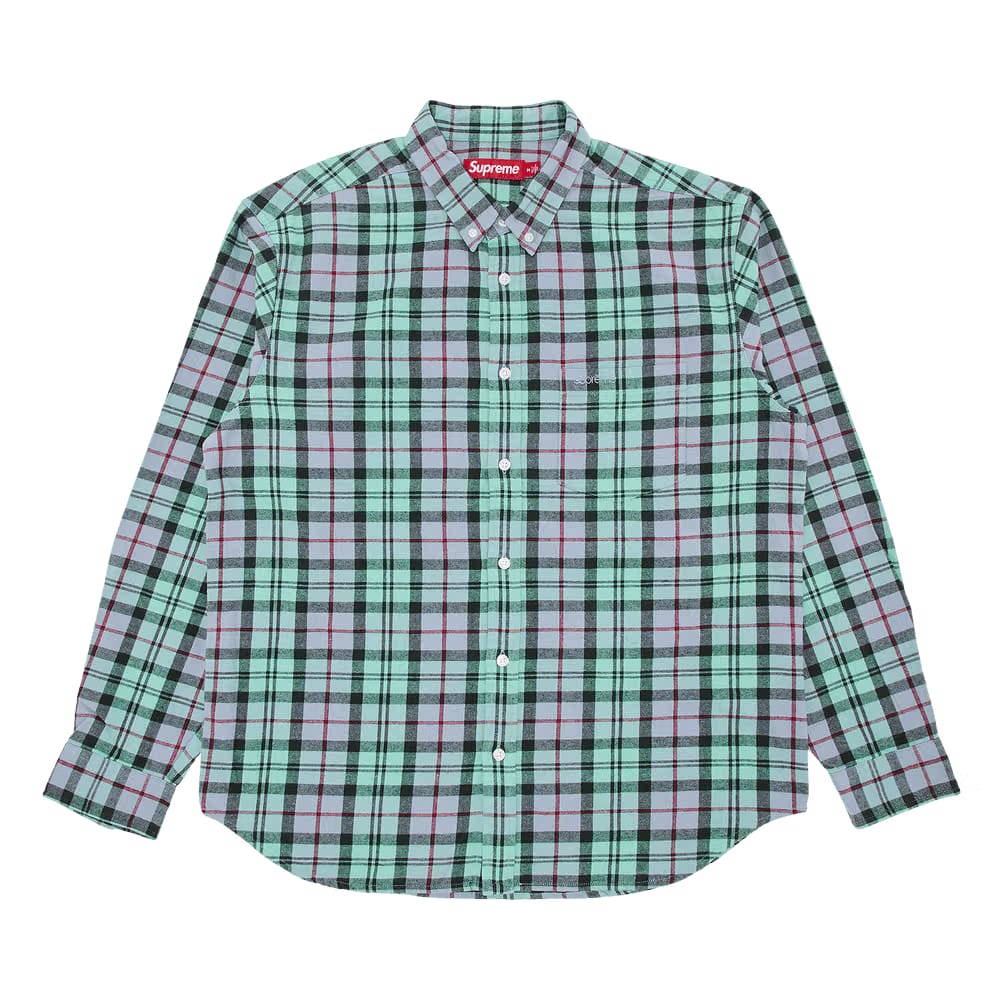 Supreme Plaid Flannel Shirt Blue