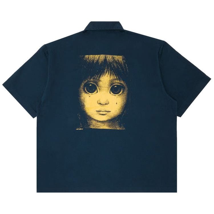 Supreme Margaret Keane Teardrop Shorts-Sleeve Work Shirt Light Navy