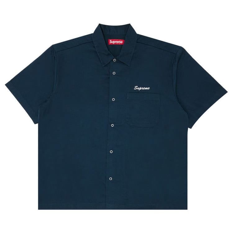 Supreme Margaret Keane Teardrop Shorts-Sleeve Work Shirt Light Navy