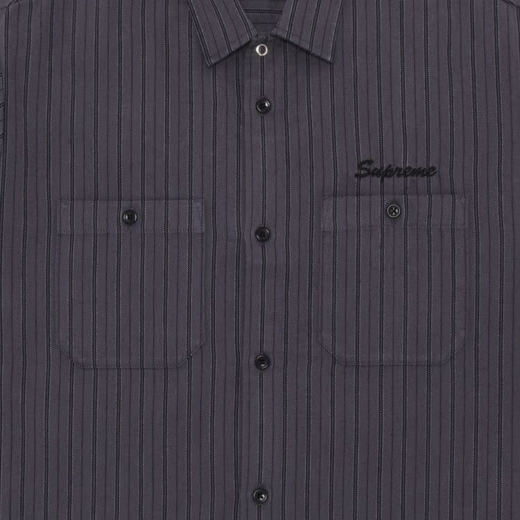 Supreme AOI Eyes Shorts-Sleeve Work Shirt Stripe