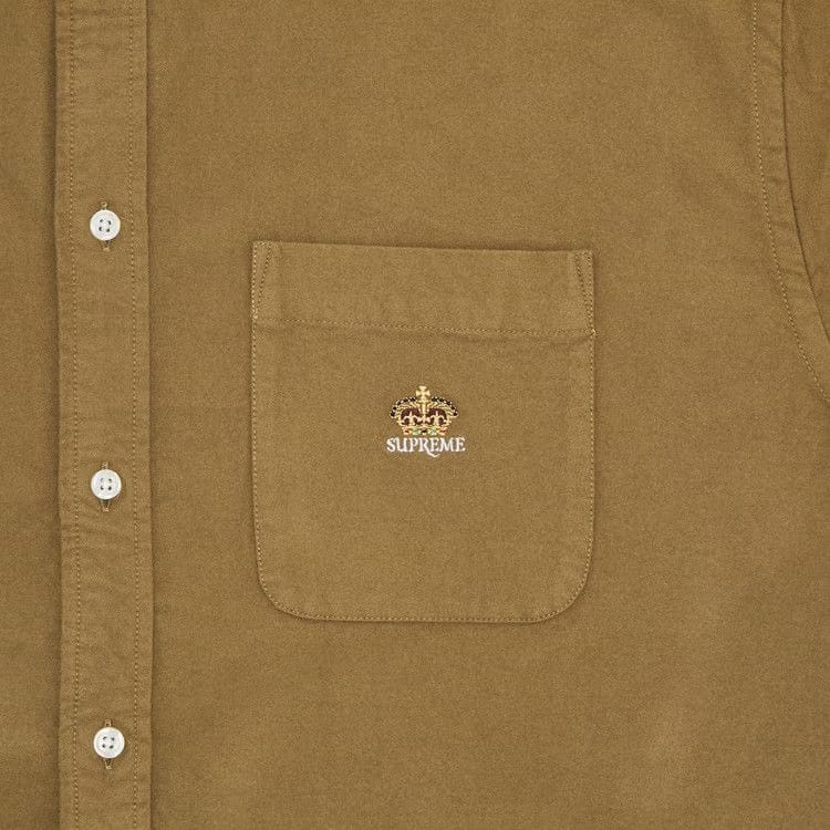 Supreme Loose Fit Flannel Oxford Shirt Light Brown