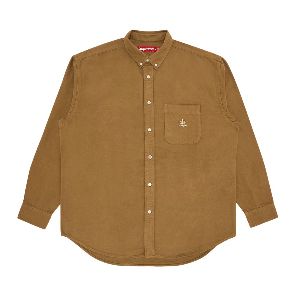 Supreme Loose Fit Flannel Oxford Shirt Light Brown