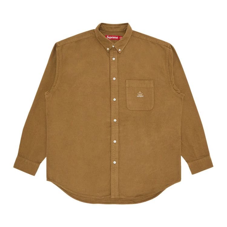 Supreme Loose Fit Flannel Oxford Shirt Light Brown