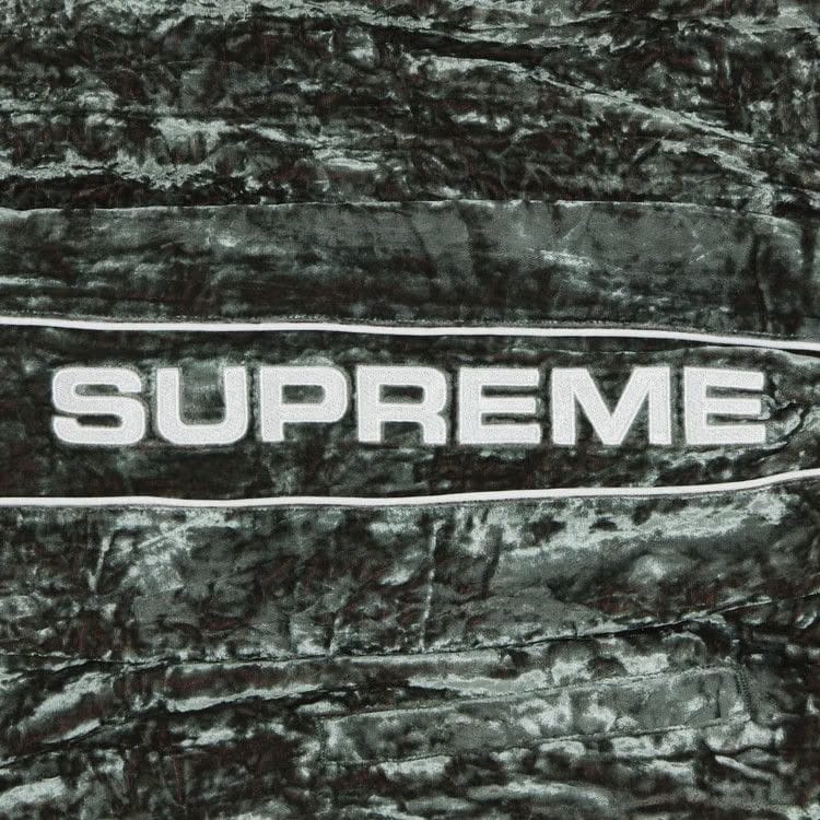 Supreme Crushed Velvet Track Jacket Olive