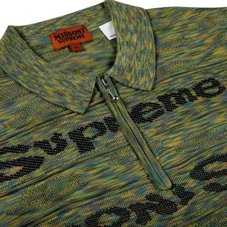 Supreme x Missoni Zip Long-Sleeve Polo Lime